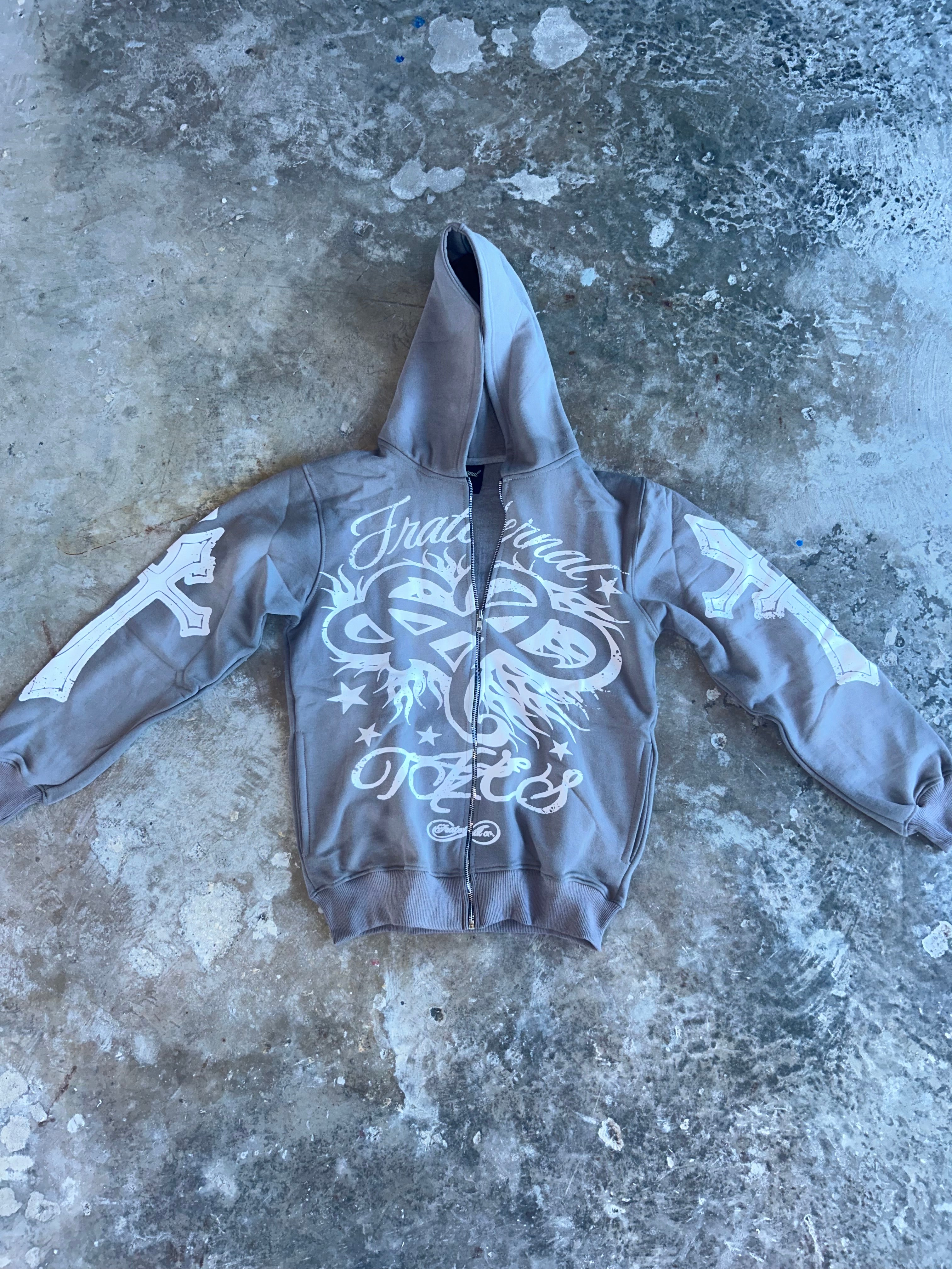 Grey OG Zip Up Hoodie