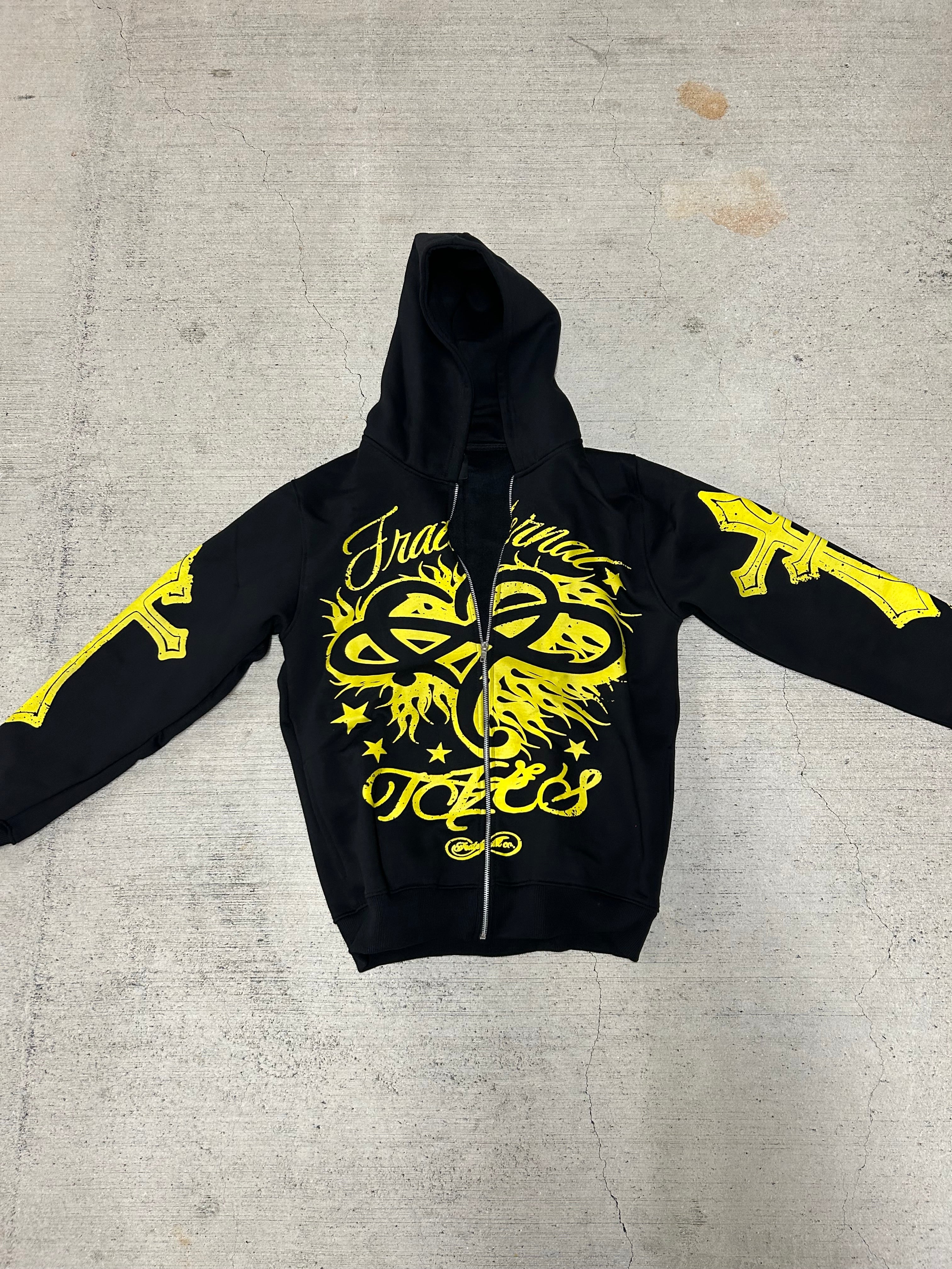 Black/Yellow OG Zip Up Hoodie