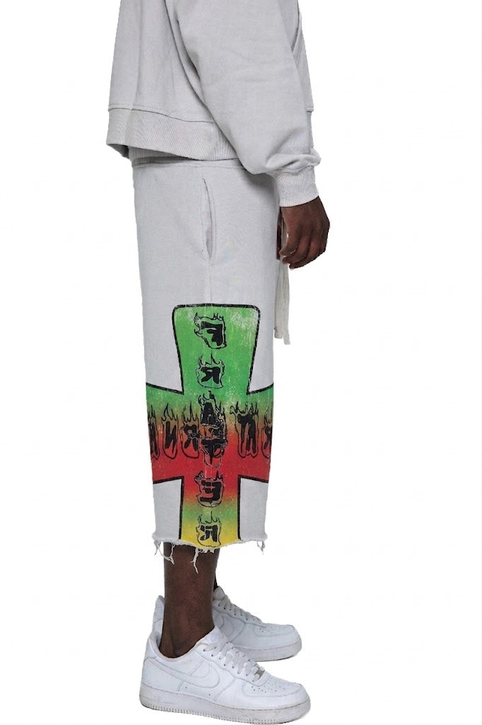 Grey Blaze Of Faith 3 Quarter Shorts