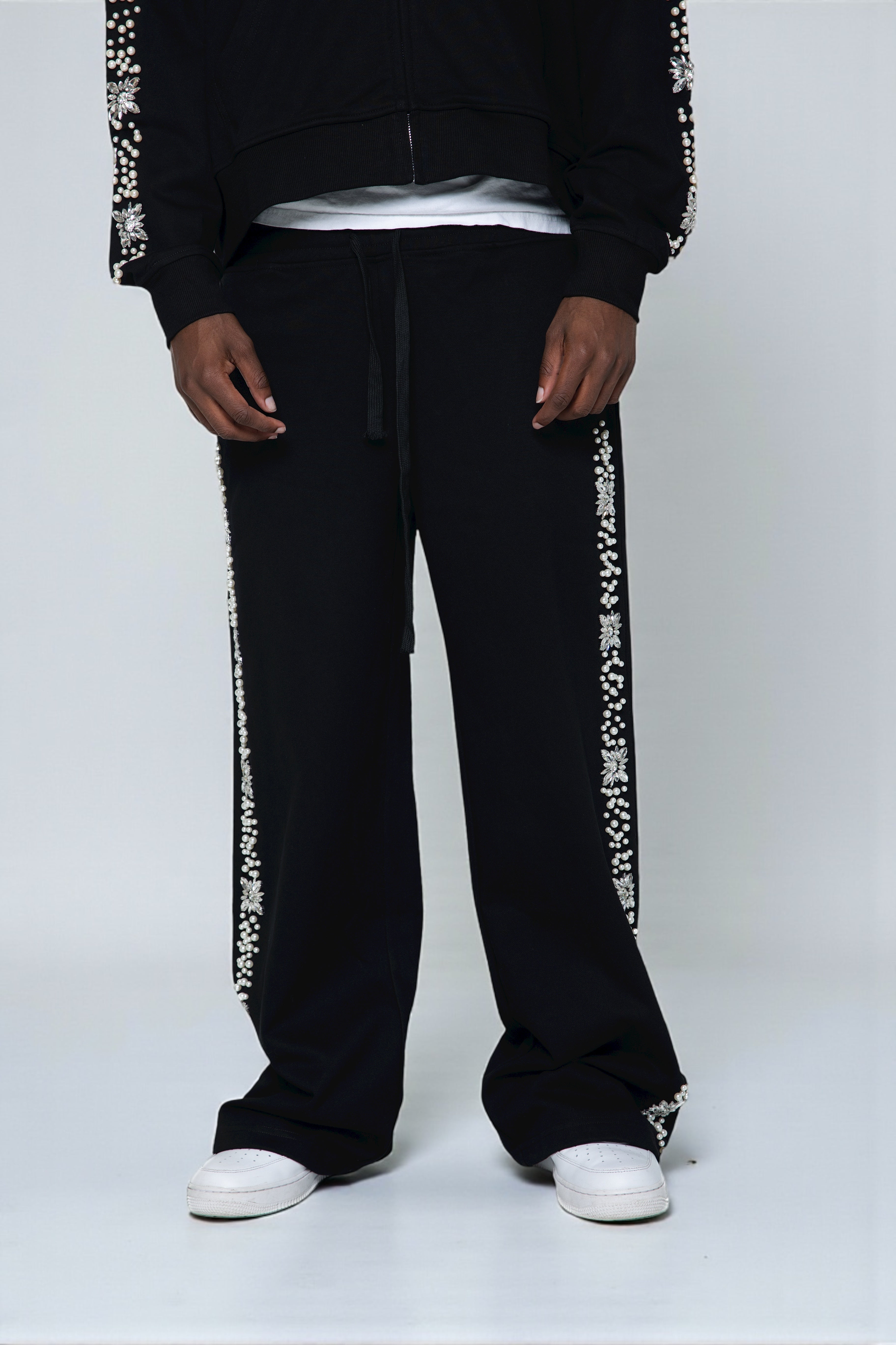 Black What The Pearl Sweatpants