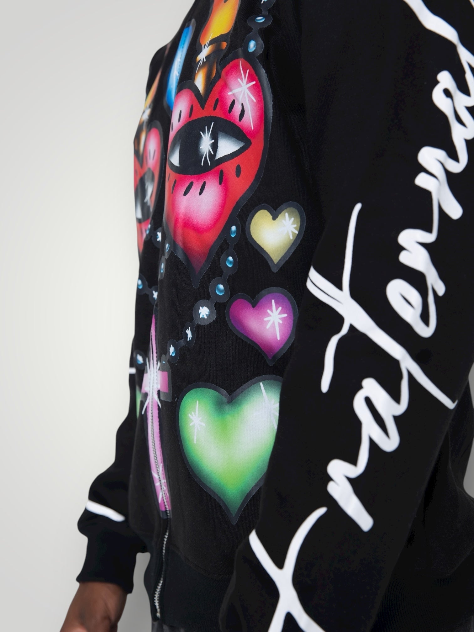 Black Childish Hearts Hoodie