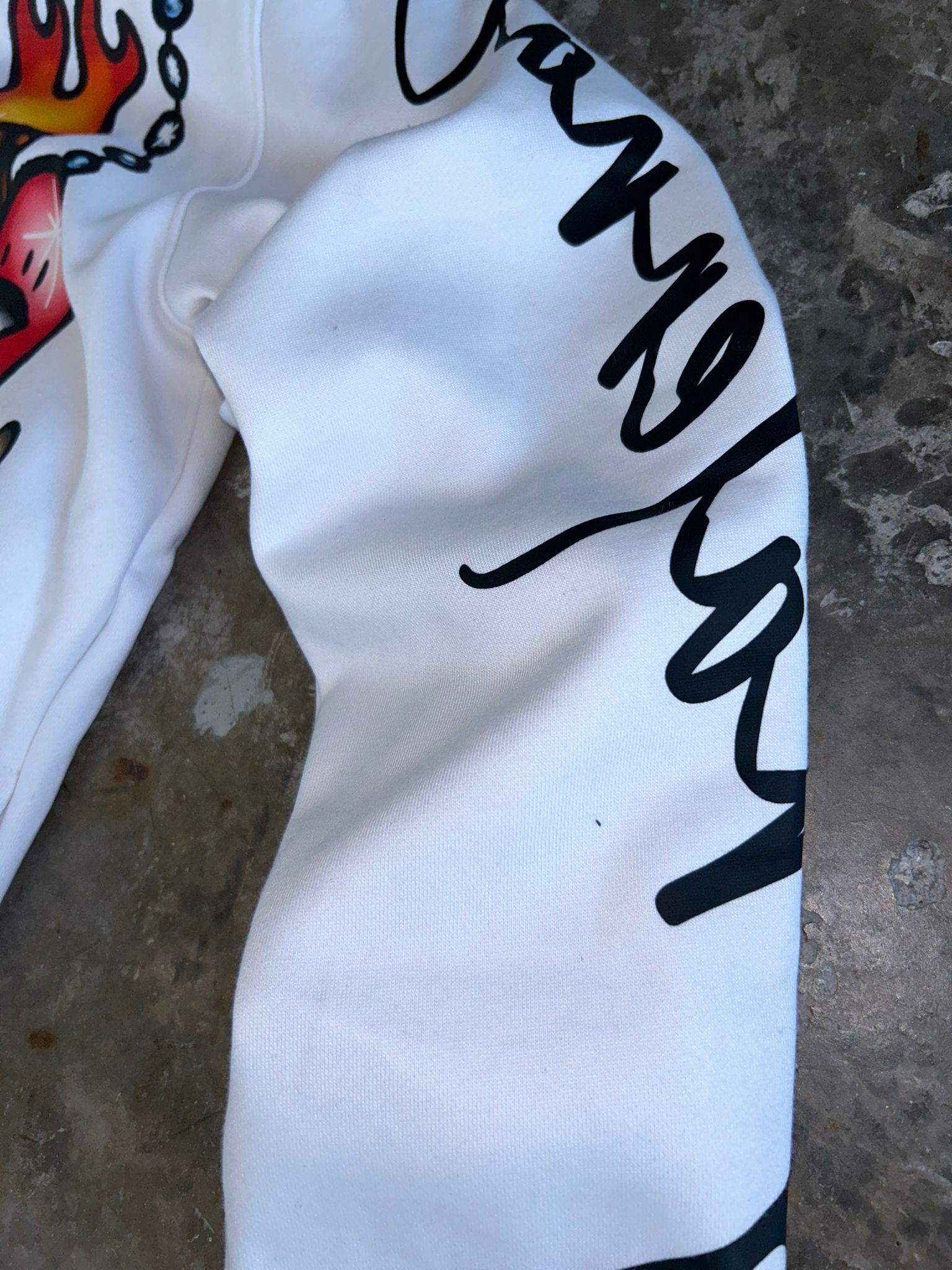 White Childish Hearts Hoodie