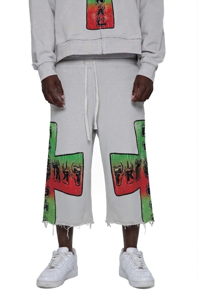 Grey Blaze Of Faith 3 Quarter Shorts
