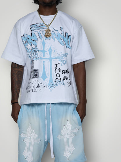 Baby Blue Double Cross TShirt