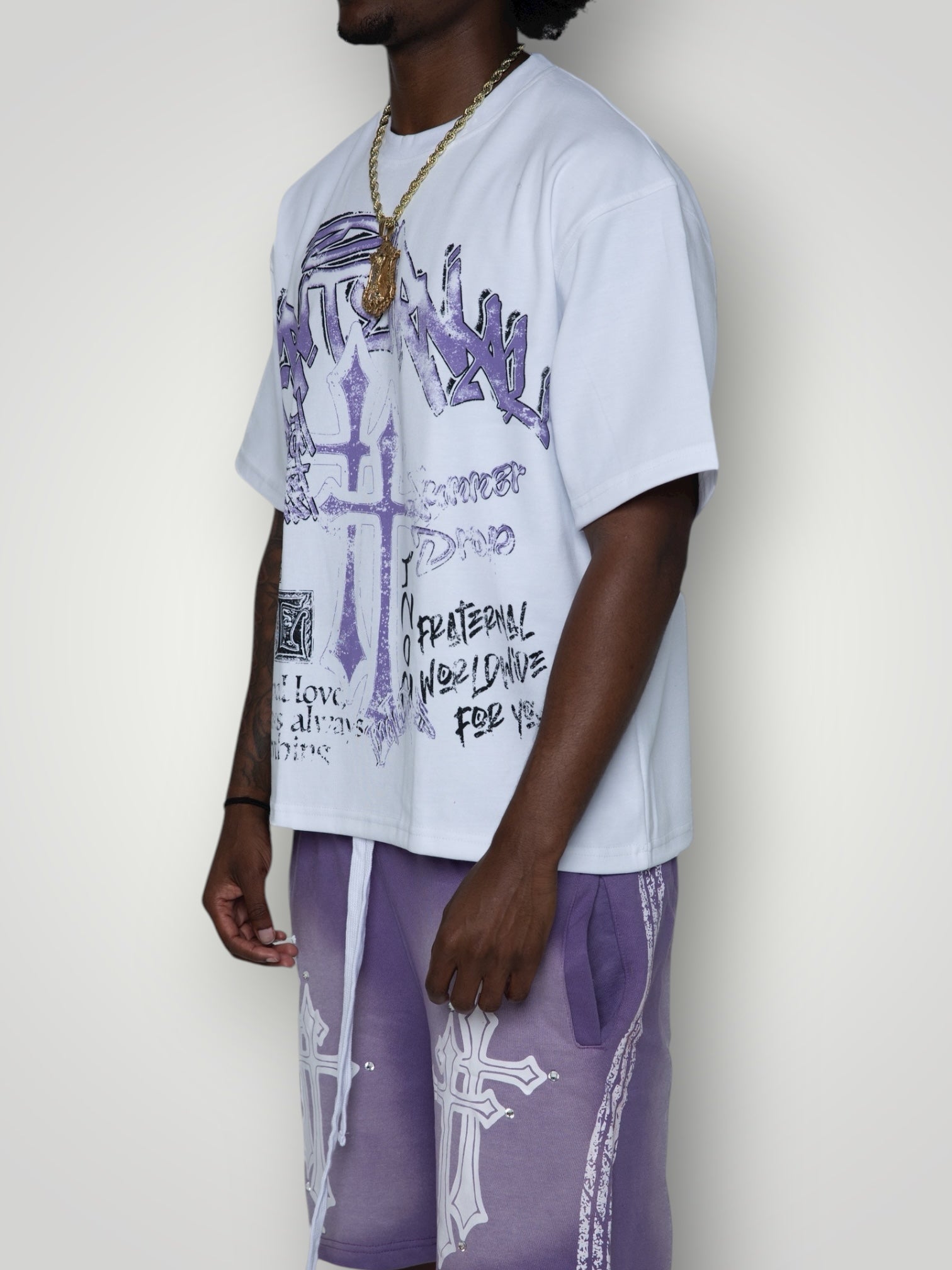 Purple Double Cross Tshirt