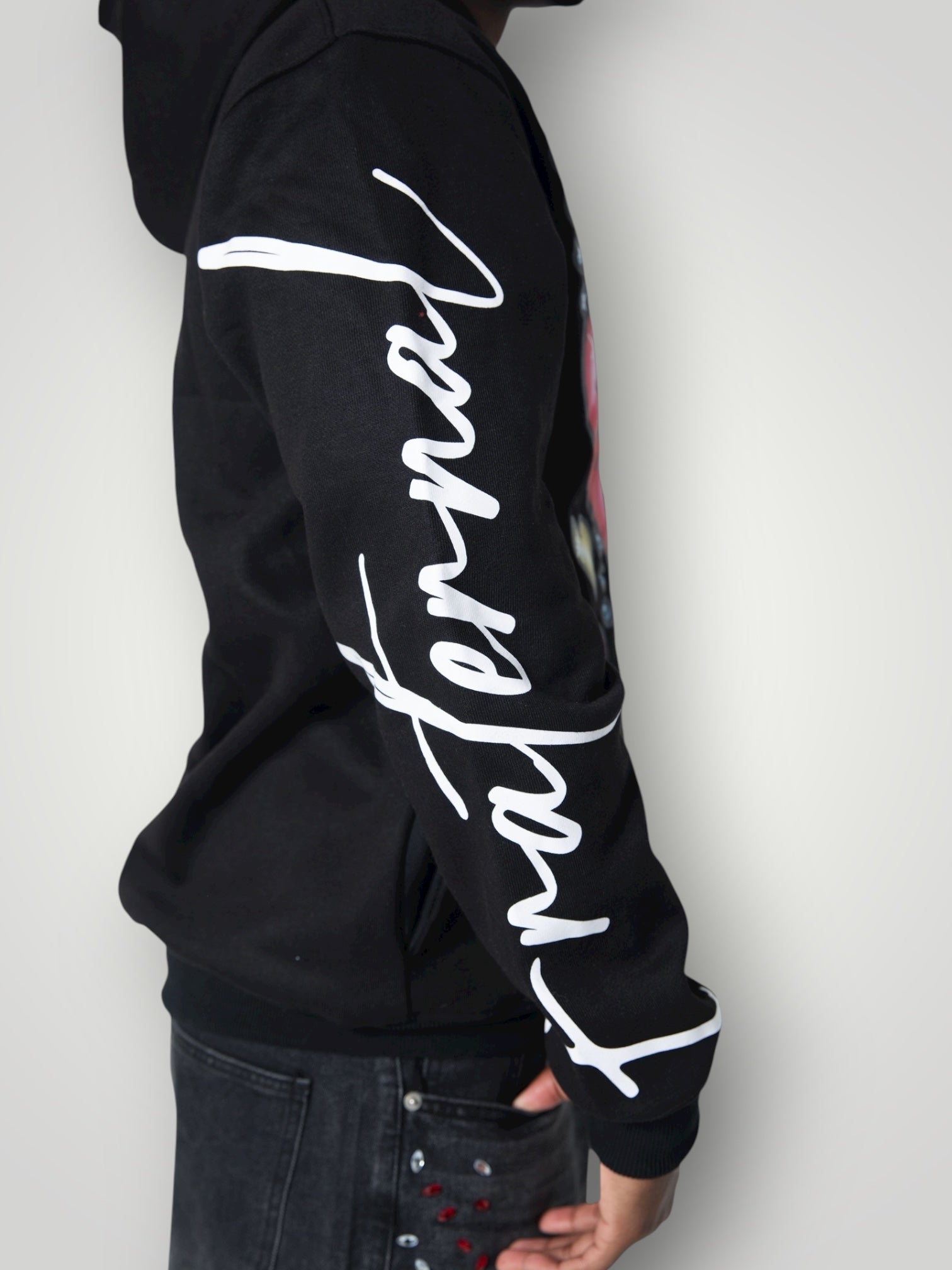 Black Childish Hearts Hoodie