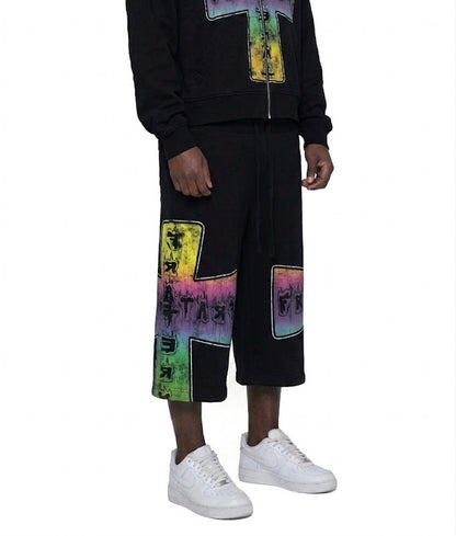 Black Blaze Of Faith 3 Quarter Shorts
