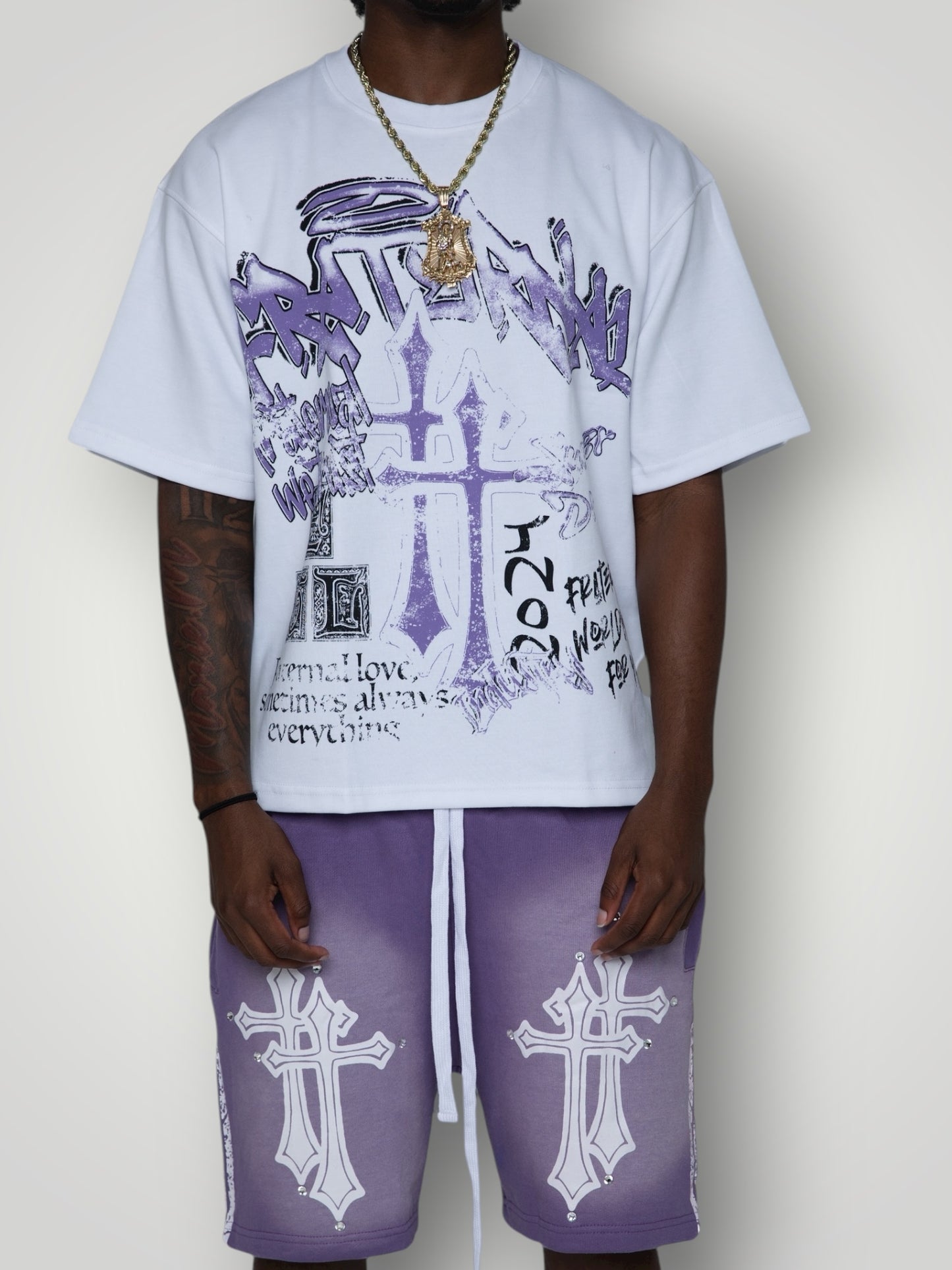 Purple Double Cross Tshirt