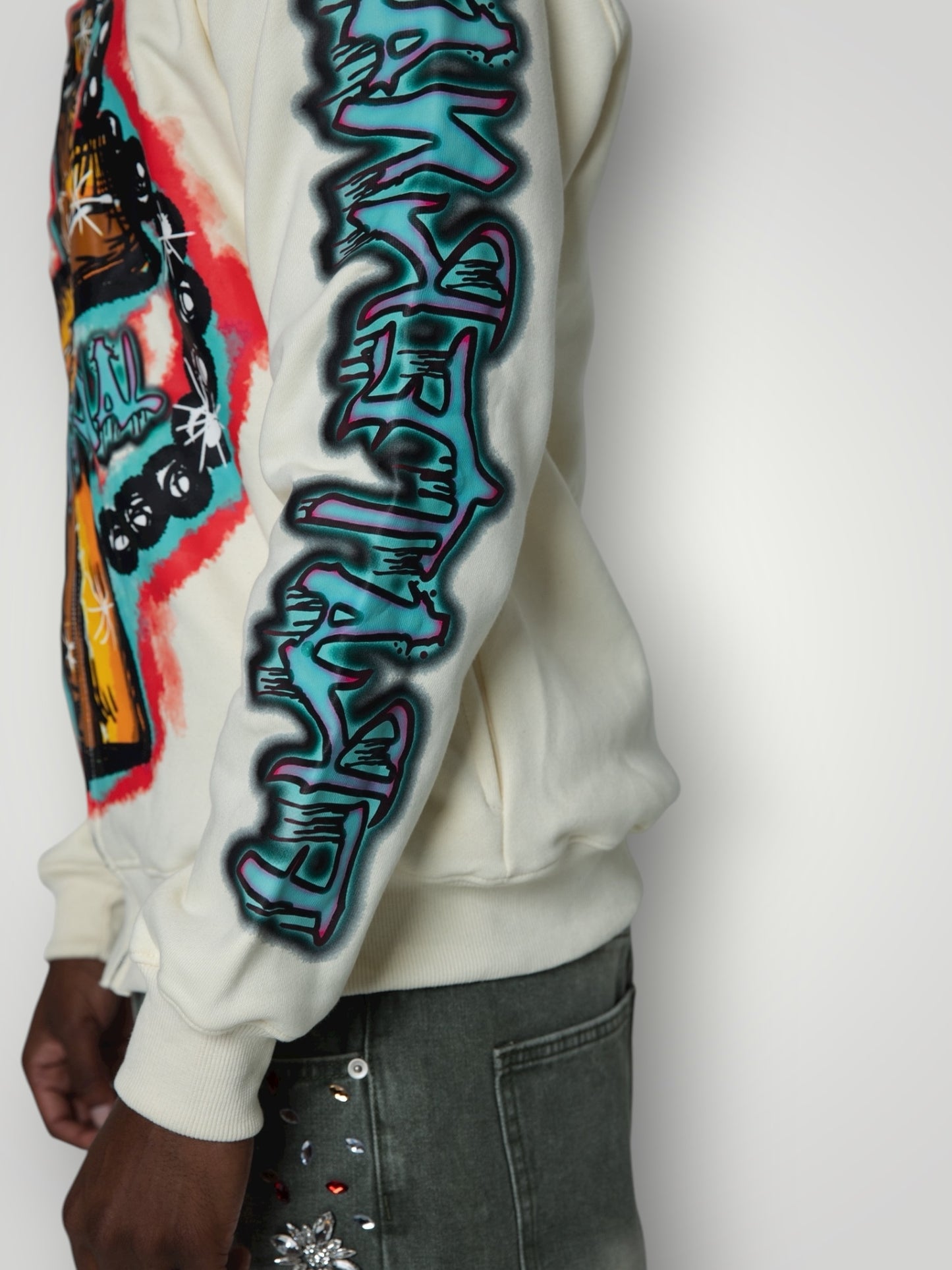 CREAM ROSARY HOODIE