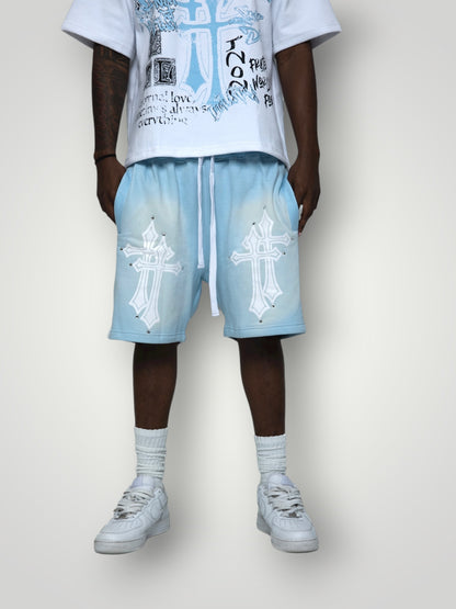 Baby Blue Double Cross Shorts