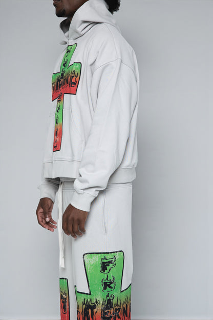 Grey Blaze Of Faith Hoodie