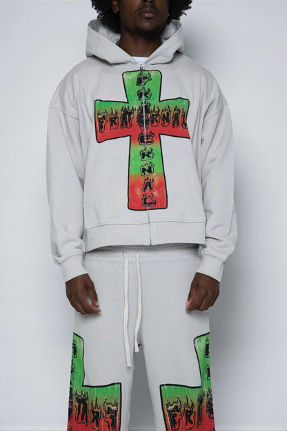 Grey Blaze Of Faith Hoodie
