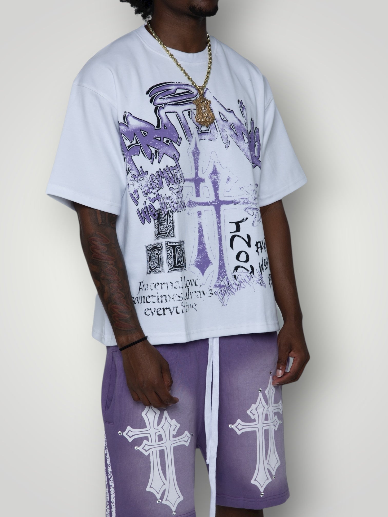 Purple Double Cross Tshirt