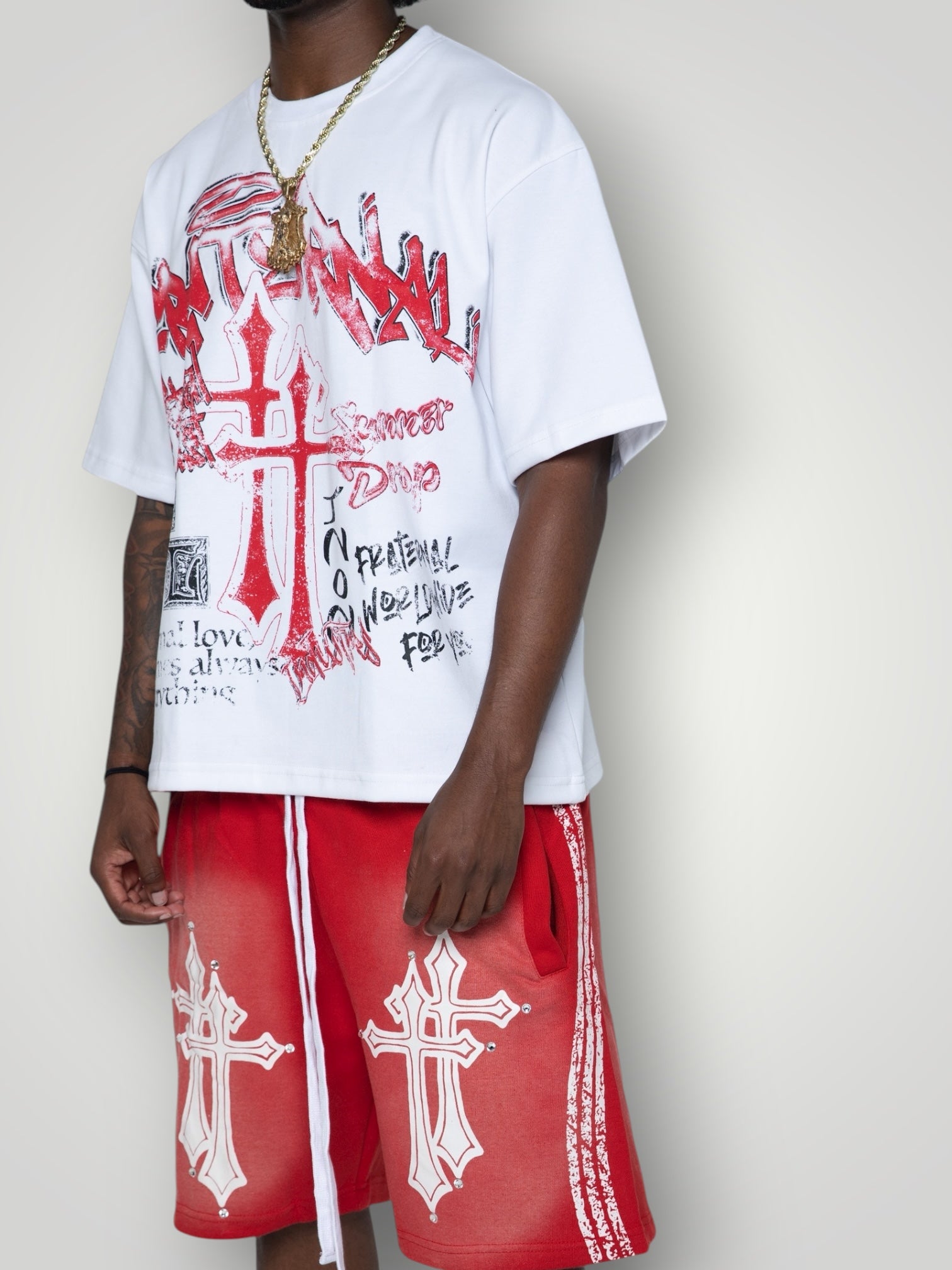 Red Double Cross Tshirt