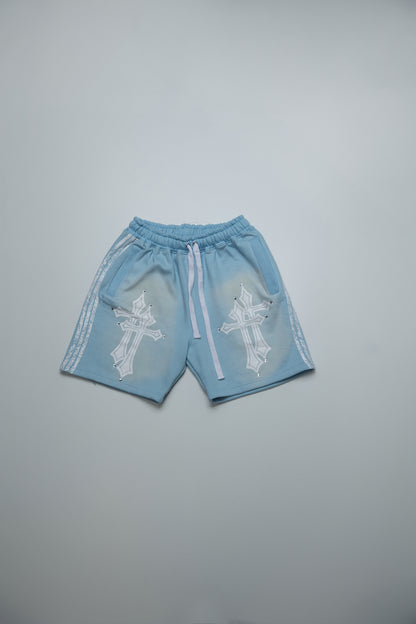 Baby Blue Double Cross Shorts