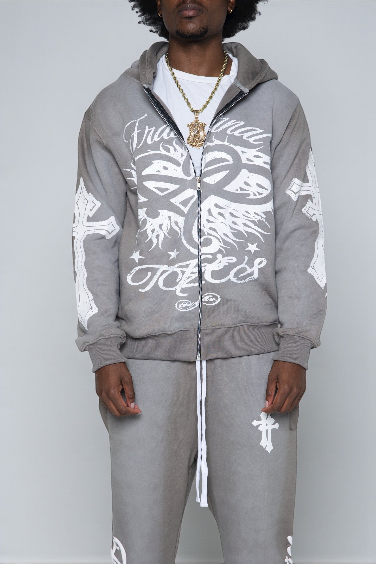 Grey OG Zip Up Hoodie