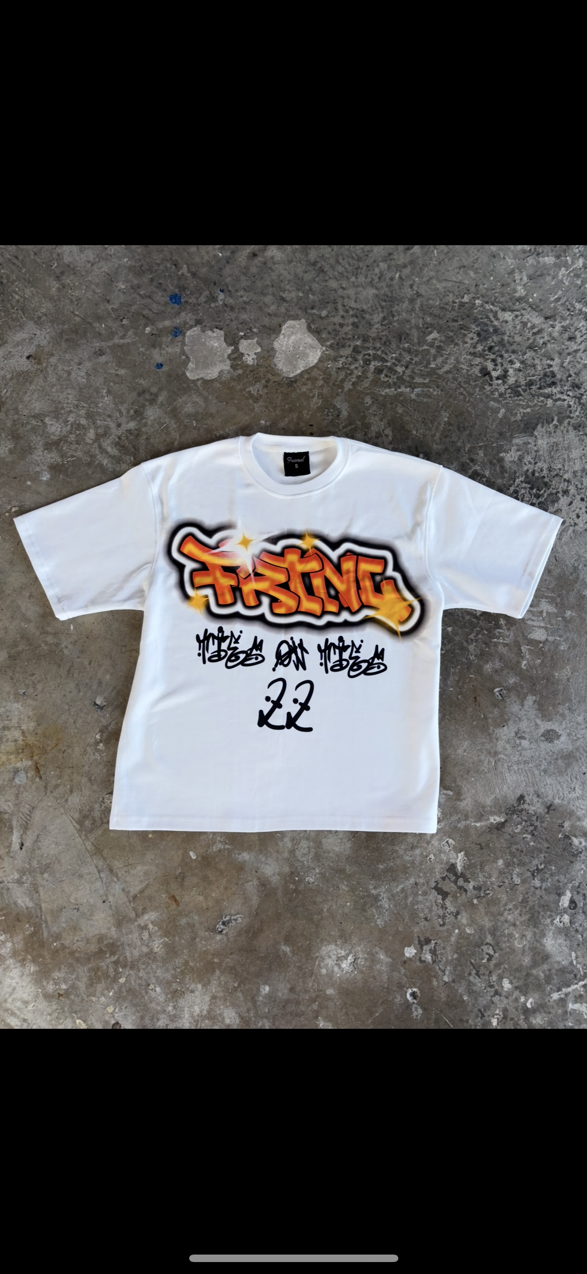 White & Fusion Orange Essential FRTNL Tshirt