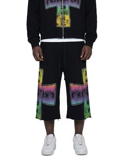 Black Blaze Of Faith 3 Quarter Shorts