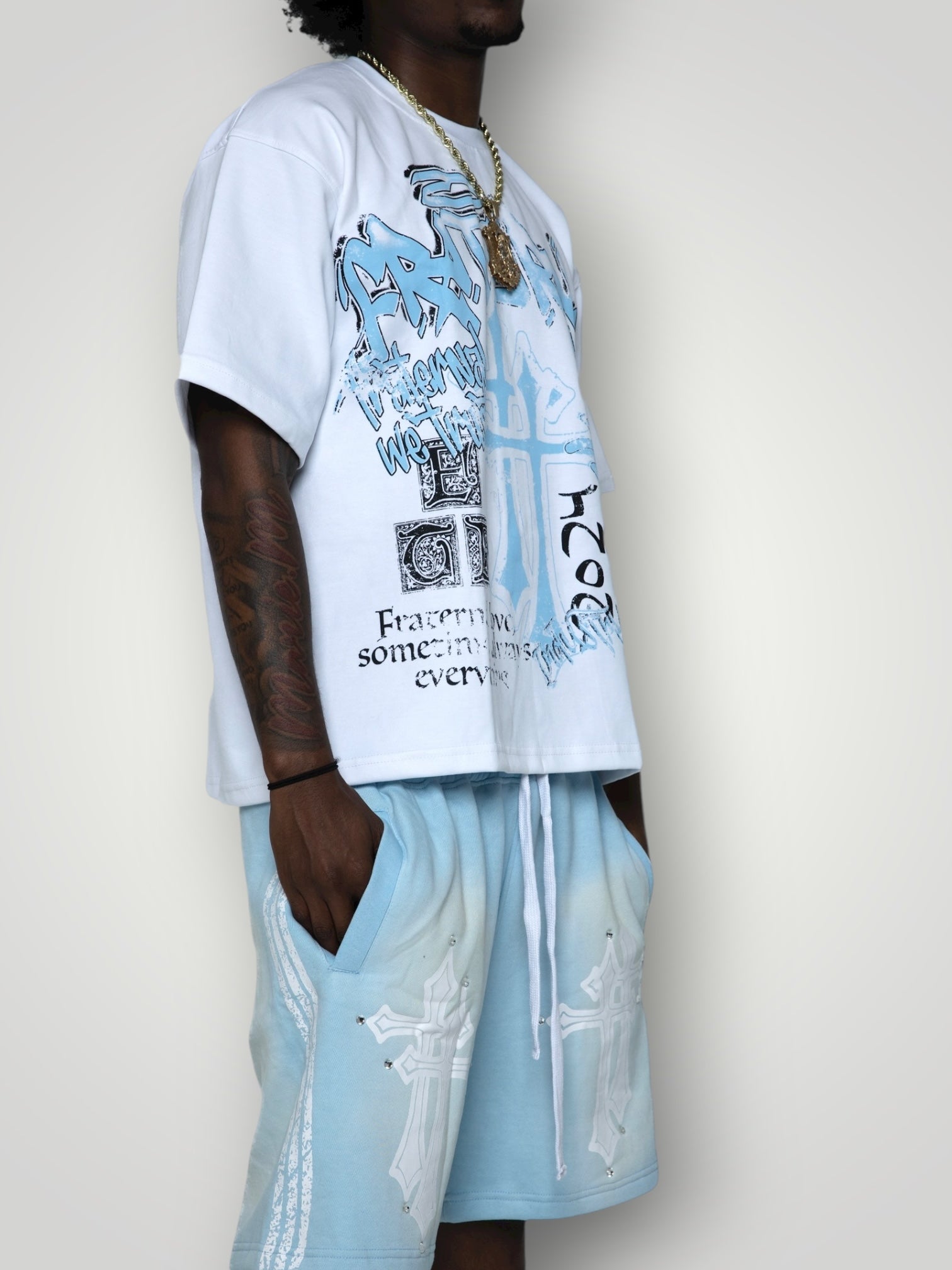 Baby Blue Double Cross TShirt