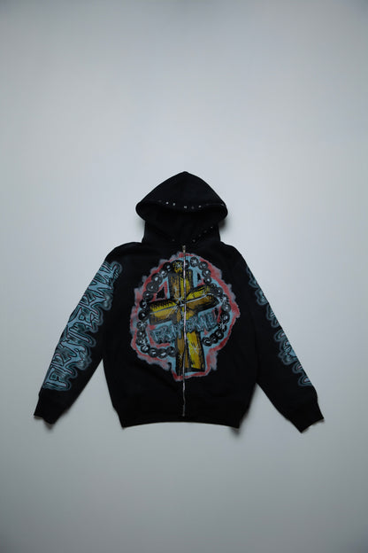 BLACK ROSARY HOODIE