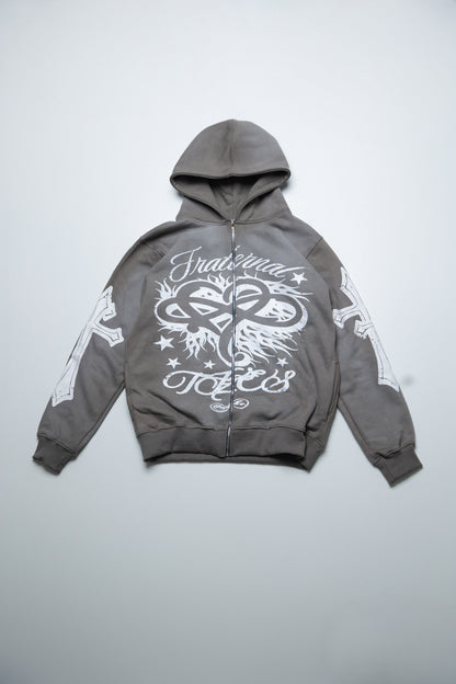 Grey OG Zip Up Hoodie