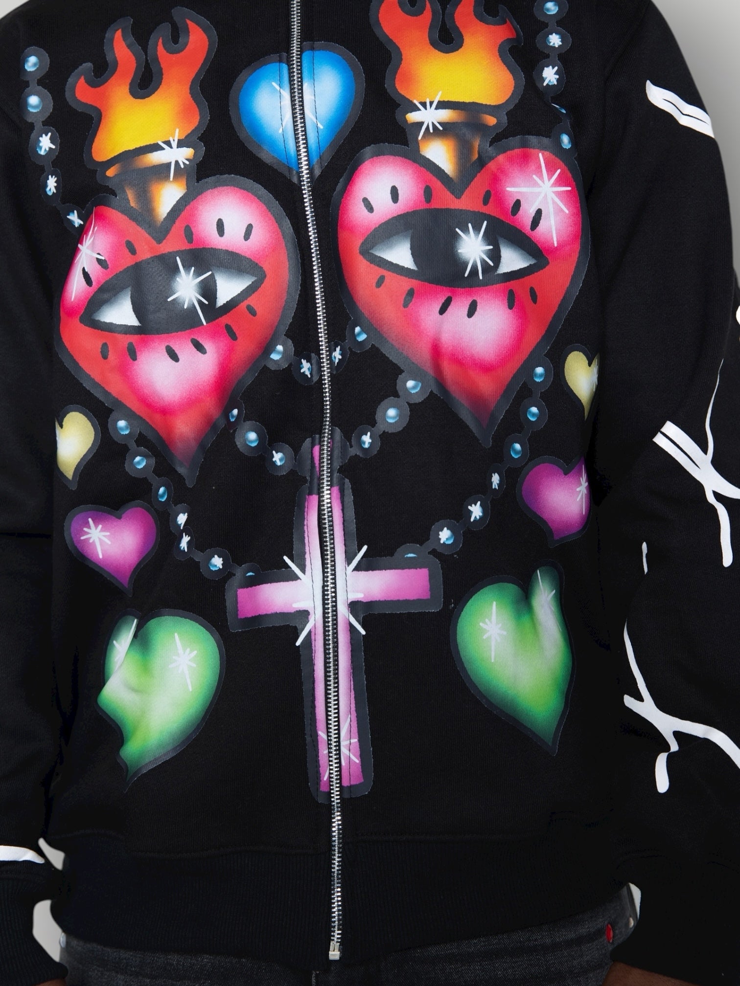 Black Childish Hearts Hoodie