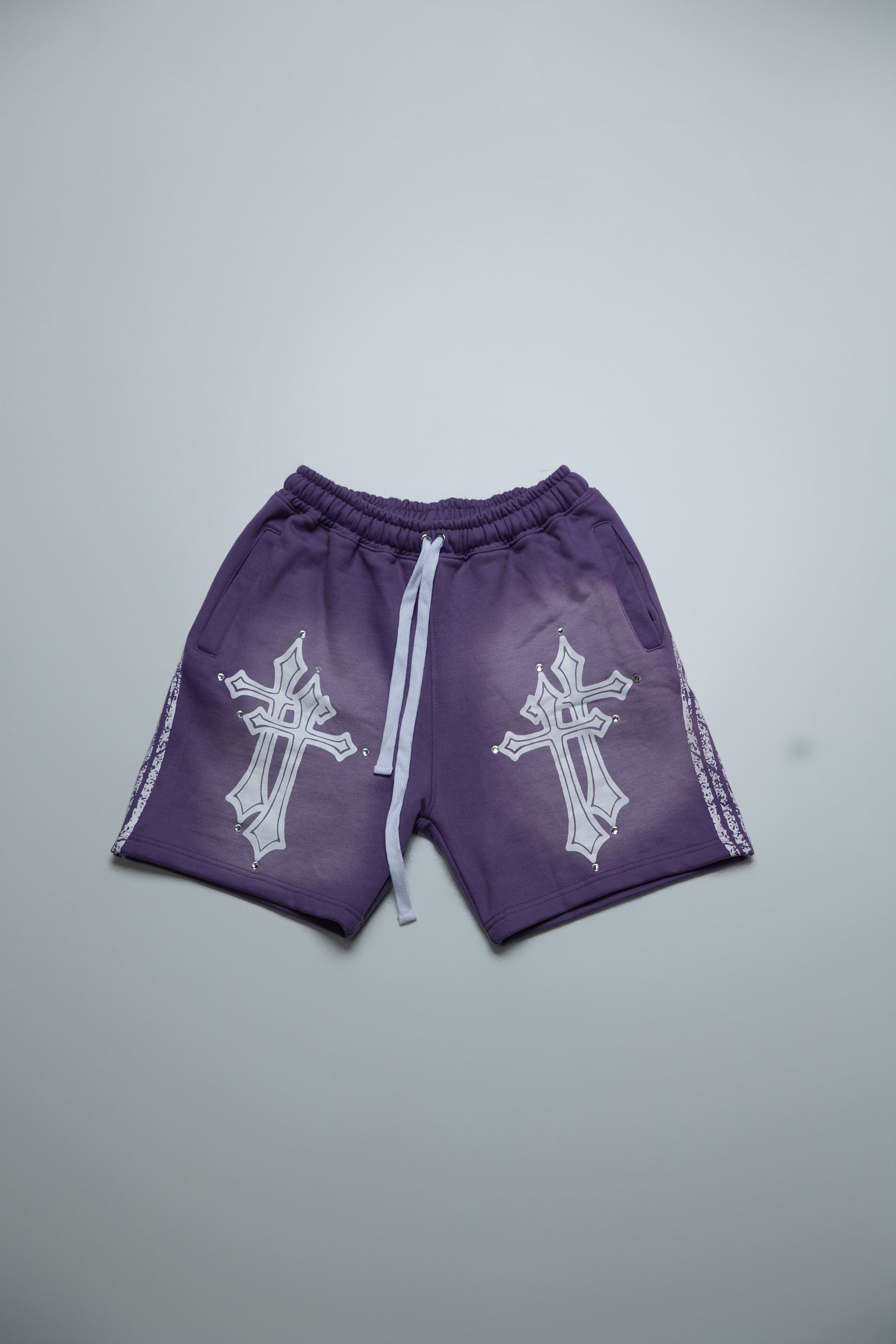 Purple Double Cross Shorts
