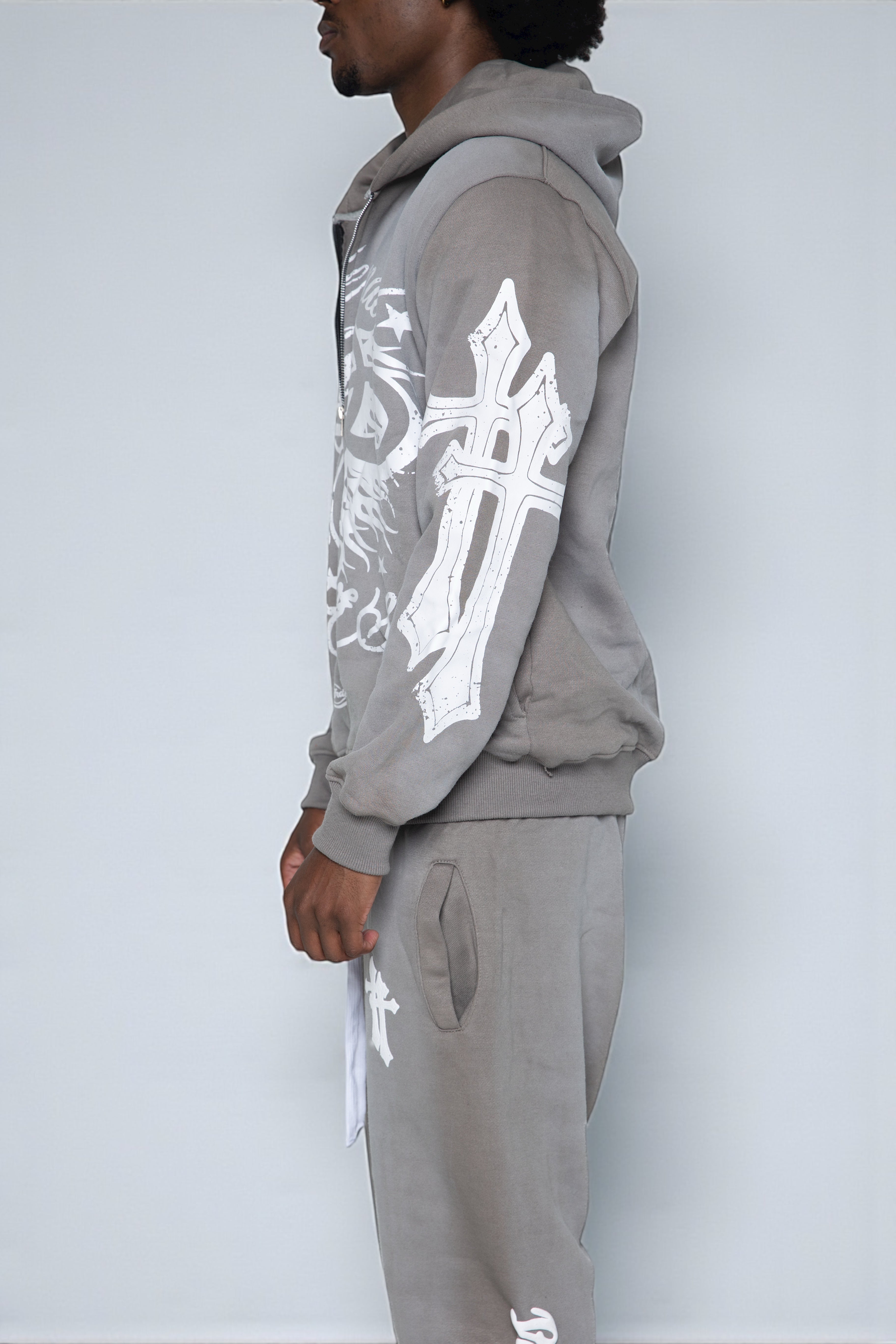 Grey OG Zip Up Hoodie
