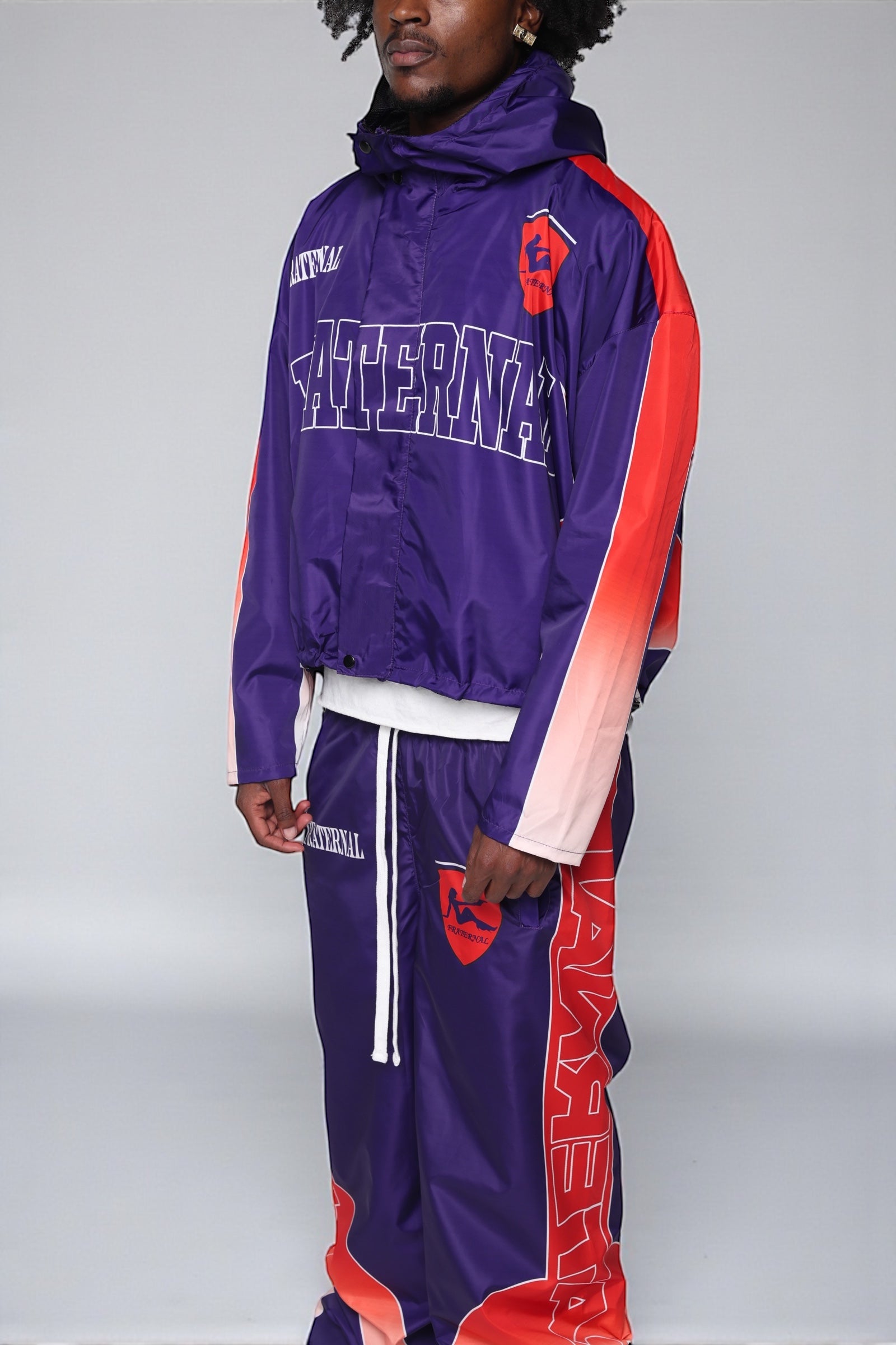 Purple/Red Windbreaker Hoodie