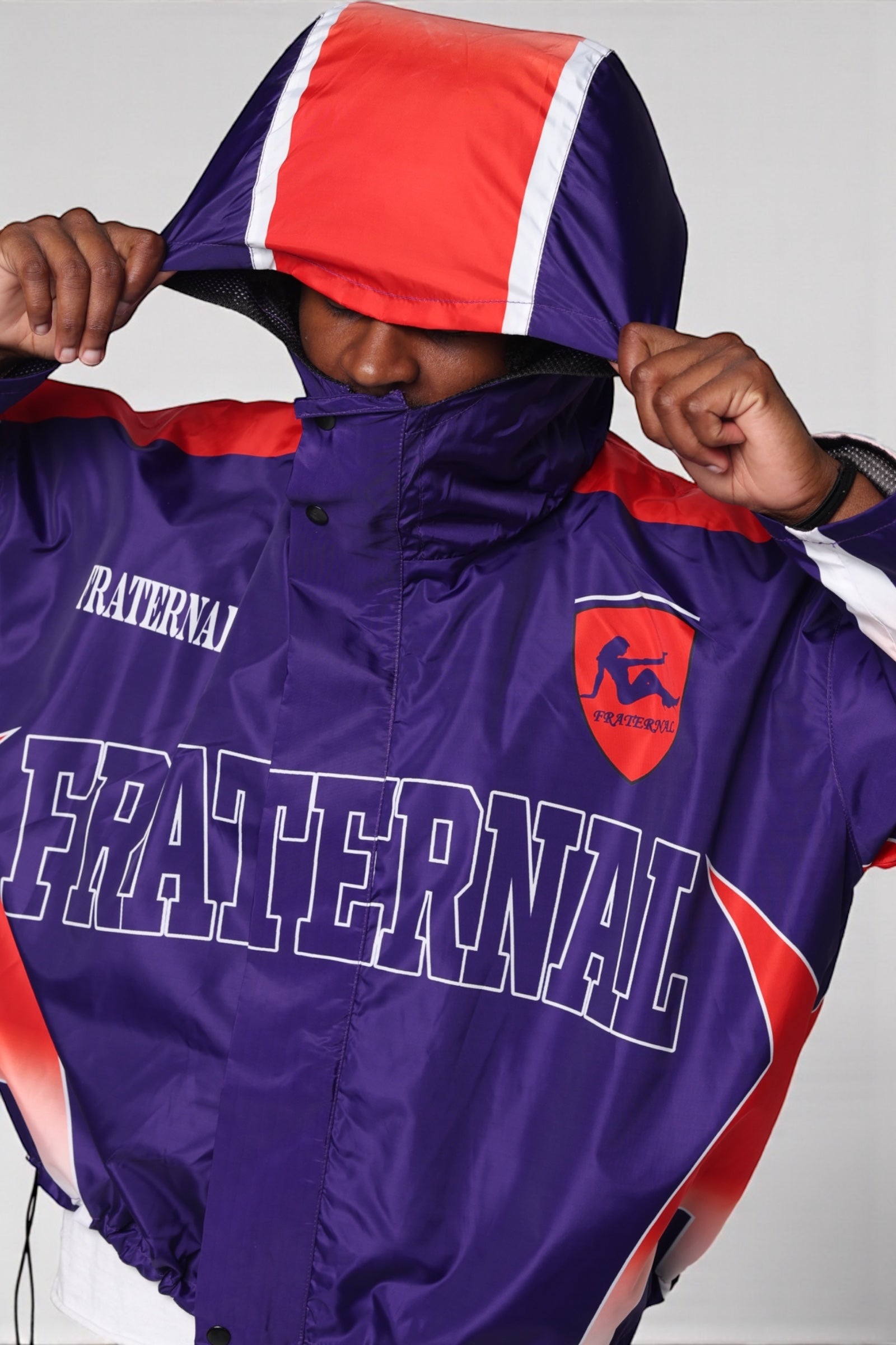 Purple/Red Windbreaker Hoodie