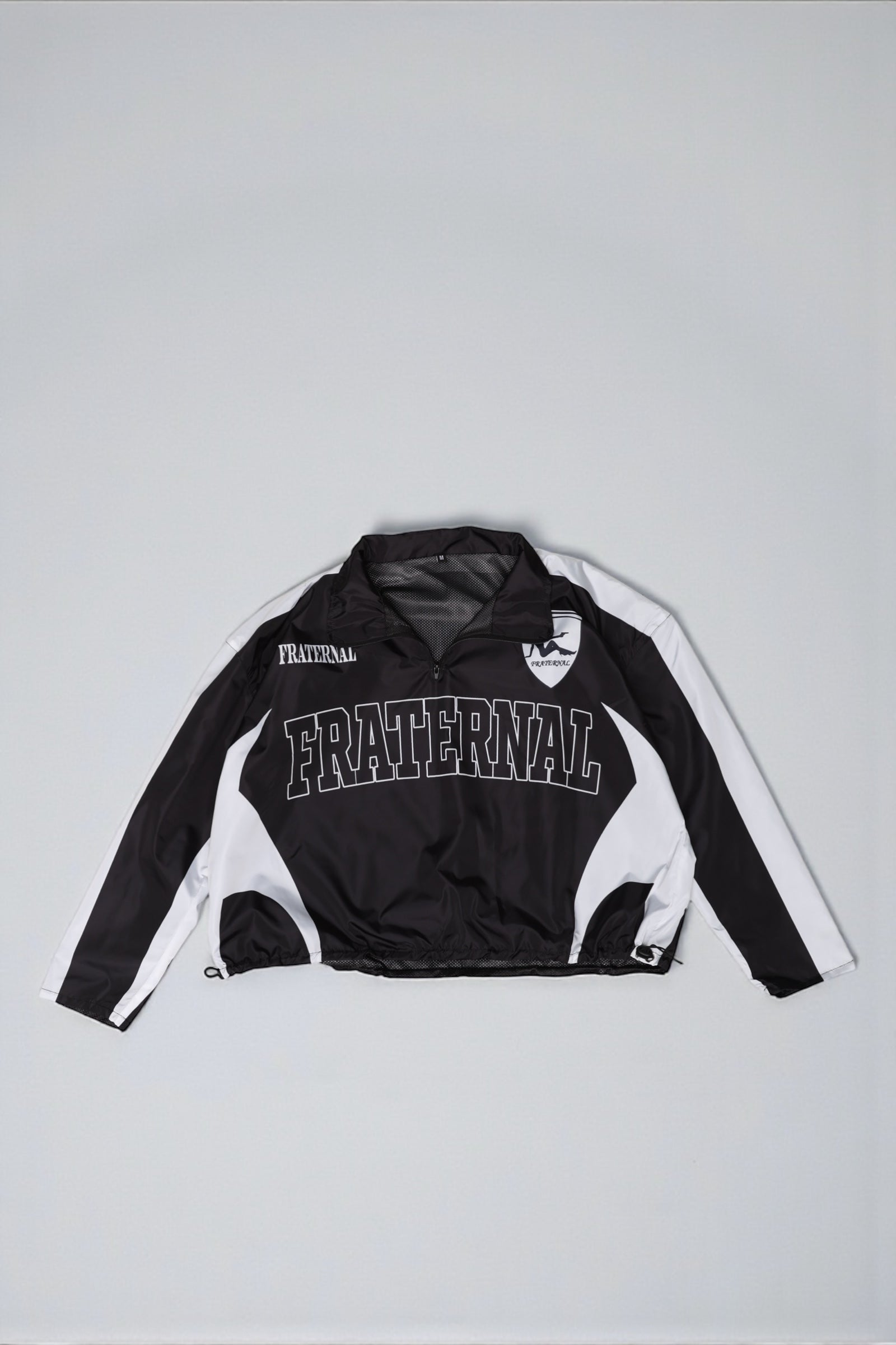 Black/White Quarter Zip Windbreaker Jacket
