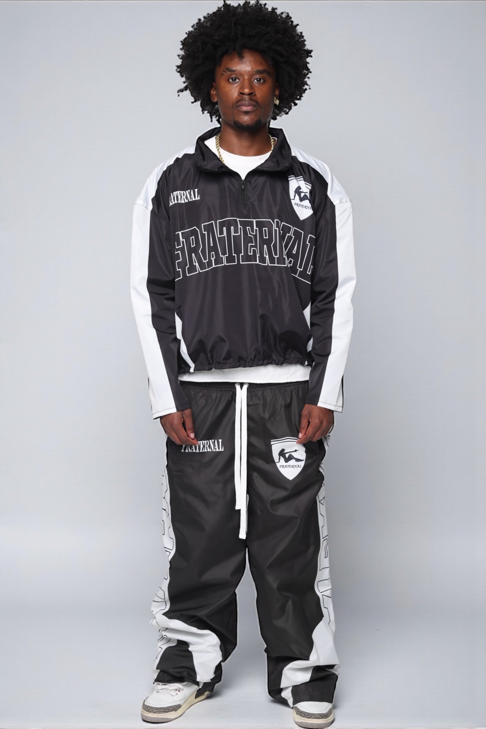 Black/White Windbreaker Pants