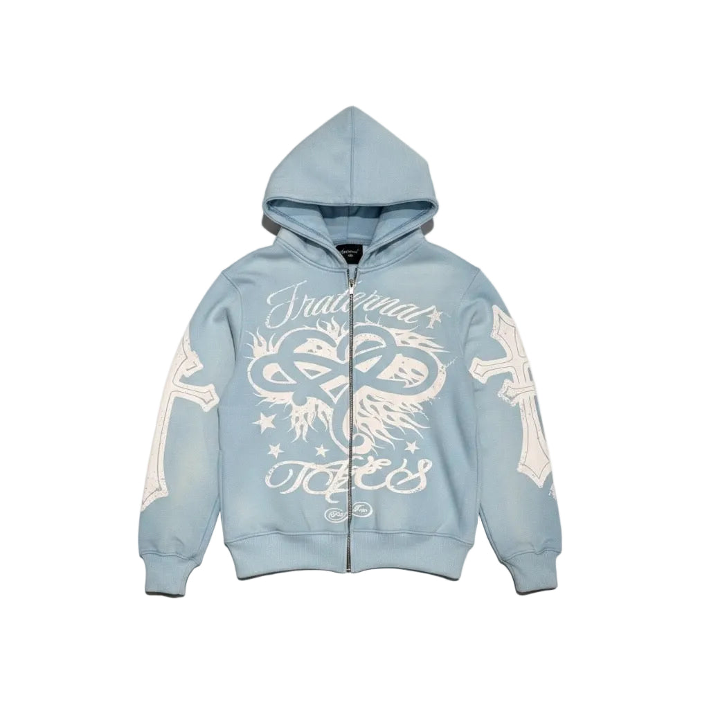 Baby Blue OG Zip Up Hoodie