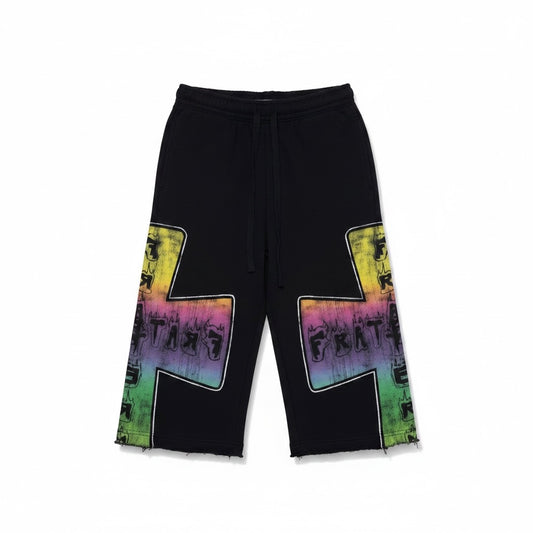 Black Blaze Of Faith 3 Quarter Shorts
