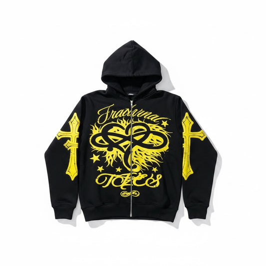 Black/Yellow OG Zip Up Hoodie