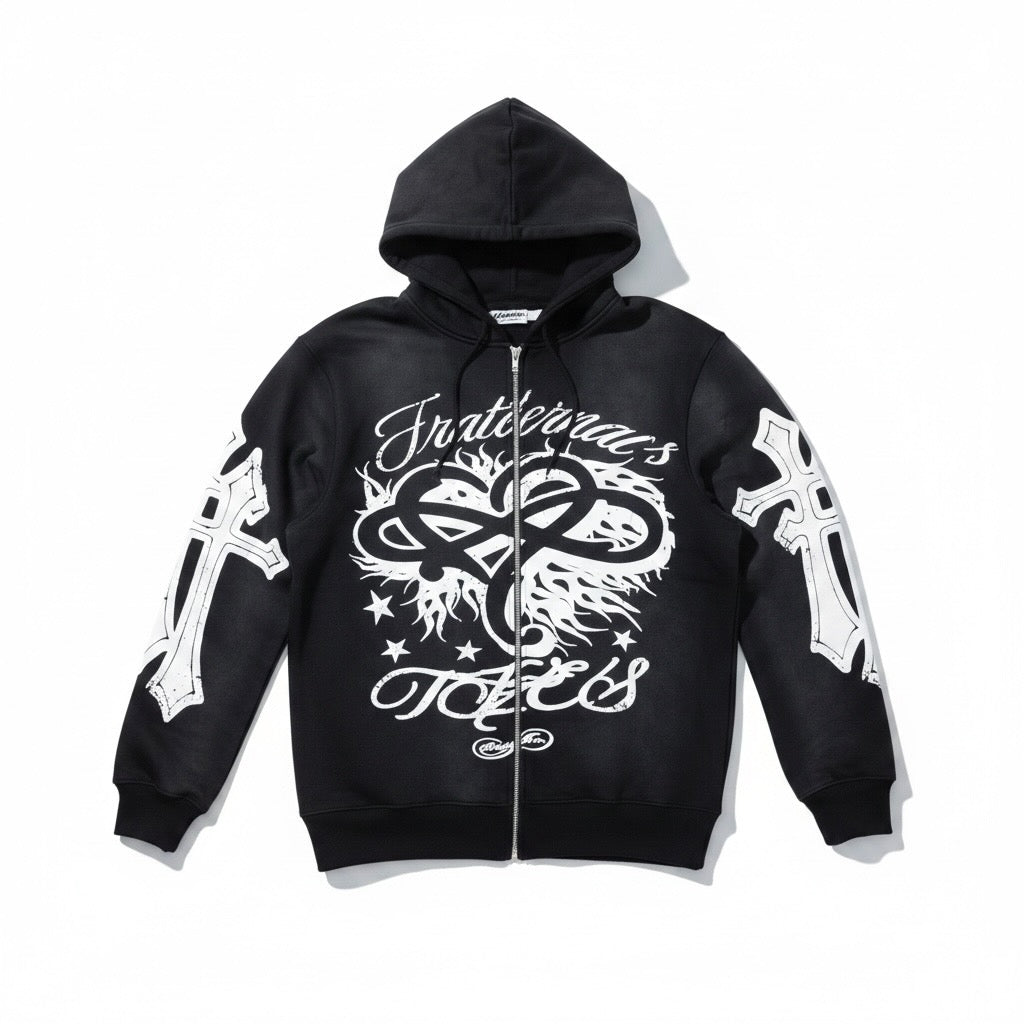 Black OG Zip-Up Hoodie