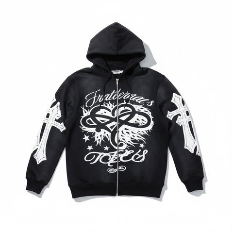 Black OG Zip-Up Hoodie