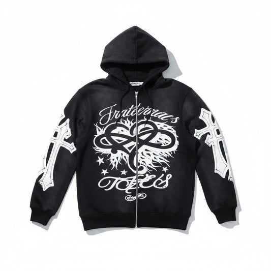 Black OG Zip-Up Hoodie