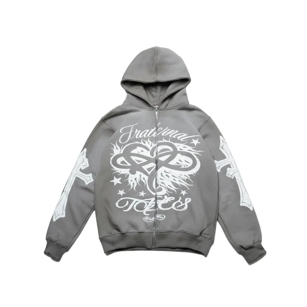 Grey OG Zip Up Hoodie