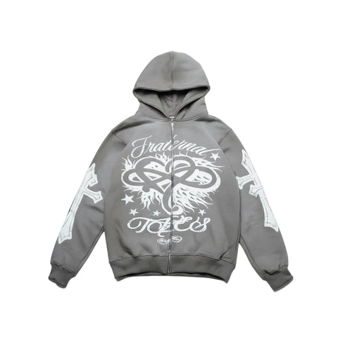 Grey OG Zip Up Hoodie