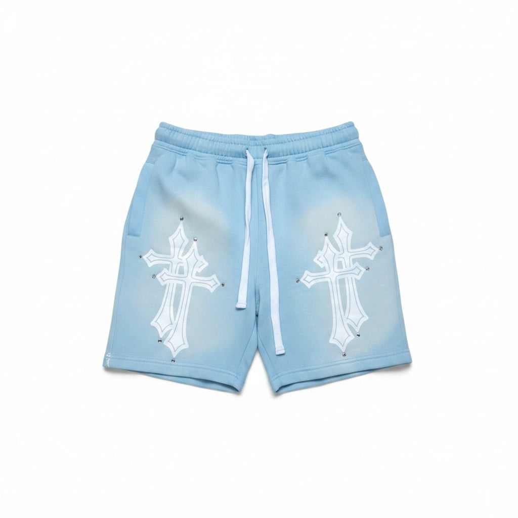 Baby Blue Double Cross Shorts