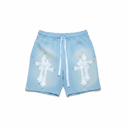 Baby Blue Double Cross Shorts