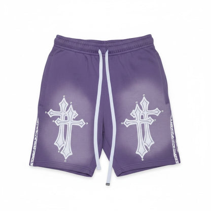Purple Double Cross Shorts